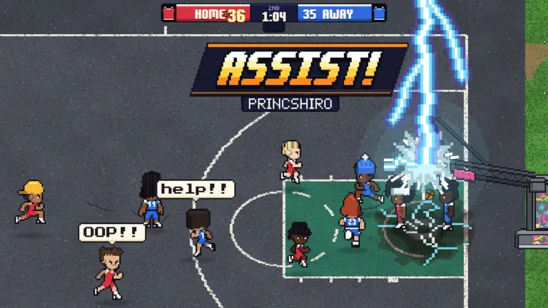 Park court in Roblox Pixel Basketball with a celebration effect